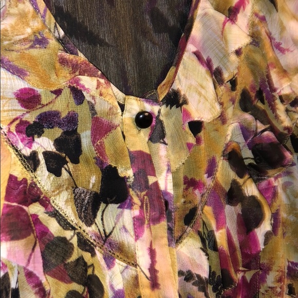 CJ Banks sheer and bodice lined ruffled dress 1XL - Picture 4 of 6